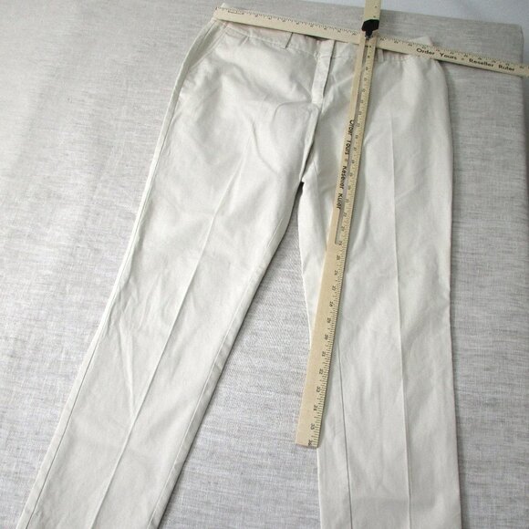 Lafayette 148 Dress Pant Womens Size 8 Cream Slash Pocket High Rise Cotton Blend - Picture 8 of 8